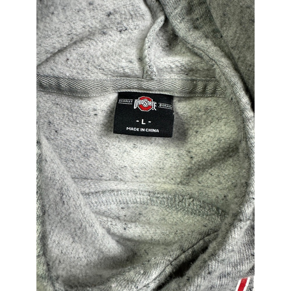 Ohio State Buckeyes Women's Large Gray Cropped Hoodie Brutus Mascot Sweatshirt - Picture 4 of 12